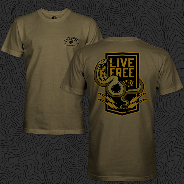 Live Free, Army Green Relaxed Fit Tee