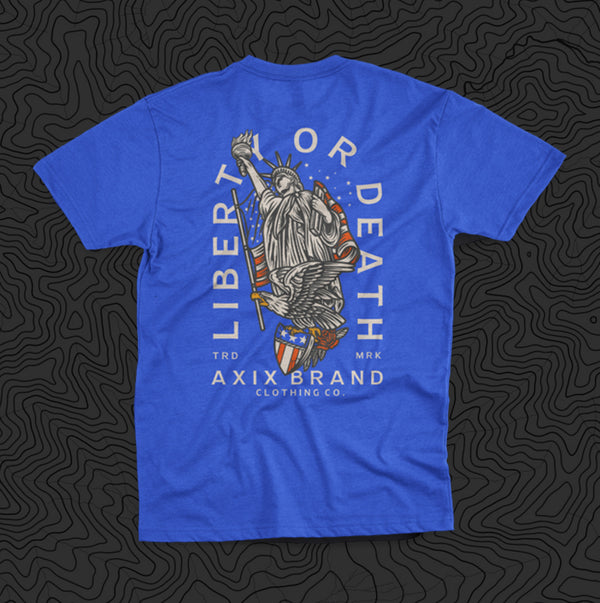 Liberty or Death, Royal Blue Active Tee