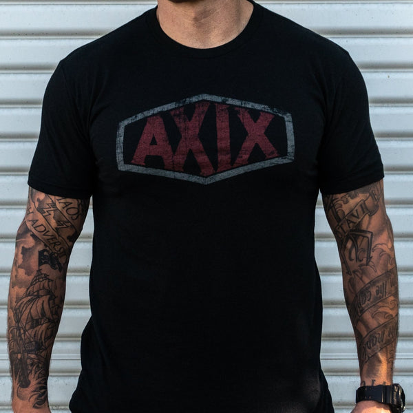 AXIX Vintage Logo, Black Active Tshirt